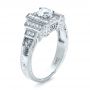 18k White Gold 18k White Gold Custom Diamond Engagement Ring - Three-Quarter View -  1346 - Thumbnail