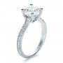 14k White Gold 14k White Gold Custom Diamond Engagement Ring - Three-Quarter View -  1402 - Thumbnail