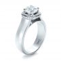 14k White Gold 14k White Gold Custom Diamond Engagement Ring - Three-Quarter View -  1408 - Thumbnail