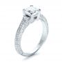 18k White Gold Custom Diamond Engagement Ring - Three-Quarter View -  1410 - Thumbnail