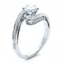 14k White Gold 14k White Gold Custom Diamond Engagement Ring - Three-Quarter View -  1449 - Thumbnail