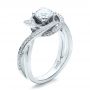 14k White Gold Custom Diamond Engagement Ring - Three-Quarter View -  1476 - Thumbnail