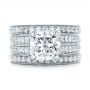  Platinum Custom Diamond Engagement Ring - Three-Quarter View -  102042 - Thumbnail