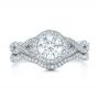18k White Gold 18k White Gold Custom Diamond Engagement Ring - Three-Quarter View -  102138 - Thumbnail