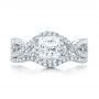 14k White Gold Custom Diamond Engagement Ring - Three-Quarter View -  102148 - Thumbnail