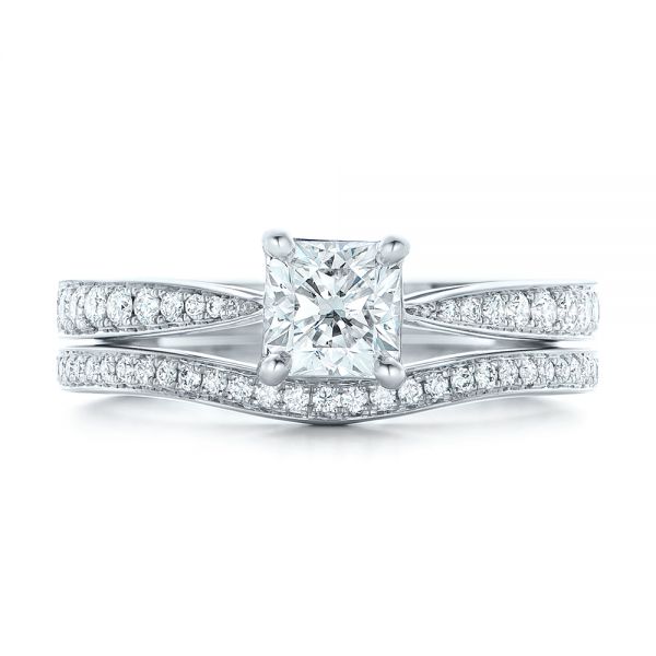  Platinum Platinum Custom Diamond Engagement Ring - Three-Quarter View -  102253