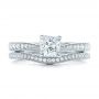 14k White Gold Custom Diamond Engagement Ring - Three-Quarter View -  102253 - Thumbnail