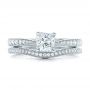 18k White Gold 18k White Gold Custom Diamond Engagement Ring - Three-Quarter View -  102253 - Thumbnail