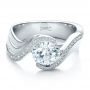 18k White Gold 18k White Gold Custom Diamond Engagement Ring - Flat View -  100069 - Thumbnail