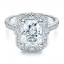  Platinum Custom Diamond Engagement Ring - Flat View -  100091 - Thumbnail