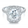 18k White Gold 18k White Gold Custom Diamond Engagement Ring - Flat View -  100091 - Thumbnail