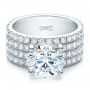 18k White Gold 18k White Gold Custom Diamond Engagement Ring - Flat View -  100102 - Thumbnail