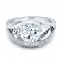 14k White Gold 14k White Gold Custom Diamond Engagement Ring - Flat View -  100551 - Thumbnail