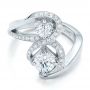 14k White Gold 14k White Gold Custom Diamond Engagement Ring - Flat View -  100782 - Thumbnail