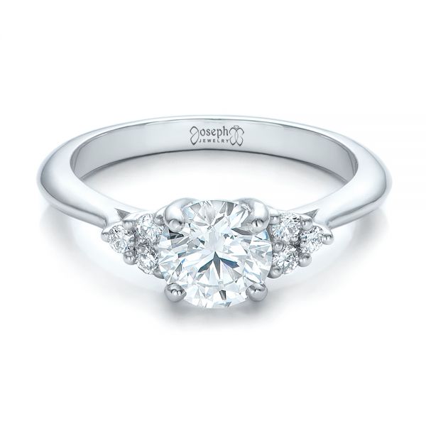 Platinum Custom Diamond Engagement Ring - Flat View - 100810