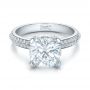  Platinum Custom Diamond Engagement Ring - Flat View -  100839 - Thumbnail