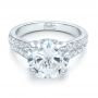 18k White Gold 18k White Gold Custom Diamond Engagement Ring - Flat View -  100872 - Thumbnail