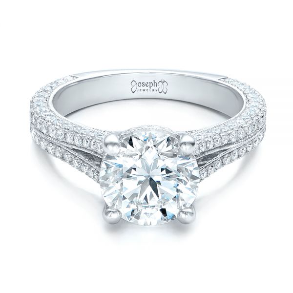 Custom Flower Diamond Engagement Ring #102341 - Seattle Bellevue