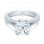 18k White Gold 18k White Gold Custom Diamond Engagement Ring - Flat View -  101994 - Thumbnail