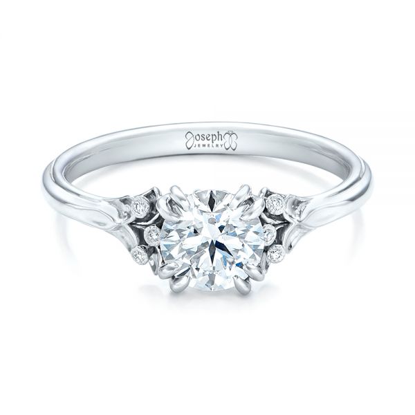  Platinum Platinum Custom Diamond Engagement Ring - Flat View -  102024