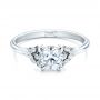 14k White Gold Custom Diamond Engagement Ring - Flat View -  102024 - Thumbnail
