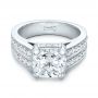 18k White Gold 18k White Gold Custom Diamond Engagement Ring - Flat View -  102042 - Thumbnail