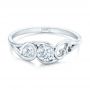 14k White Gold Custom Diamond Engagement Ring - Flat View -  102089 - Thumbnail