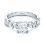 18k White Gold 18k White Gold Custom Diamond Engagement Ring - Flat View -  102092 - Thumbnail