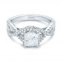 14k White Gold Custom Diamond Engagement Ring - Flat View -  102148 - Thumbnail