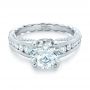 18k White Gold 18k White Gold Custom Diamond Engagement Ring - Flat View -  102218 - Thumbnail