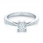14k White Gold Custom Diamond Engagement Ring - Flat View -  102253 - Thumbnail