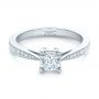 18k White Gold 18k White Gold Custom Diamond Engagement Ring - Flat View -  102253 - Thumbnail