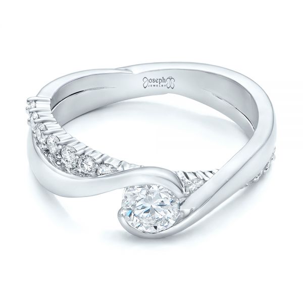  Platinum Platinum Custom Diamond Engagement Ring - Flat View -  102277