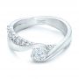 14k White Gold Custom Diamond Engagement Ring - Flat View -  102277 - Thumbnail