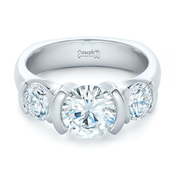  Platinum Custom Diamond Engagement Ring - Flat View -  102296