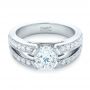  Platinum Custom Diamond Engagement Ring - Flat View -  102307 - Thumbnail