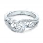 14k White Gold 14k White Gold Custom Diamond Engagement Ring - Flat View -  102315 - Thumbnail