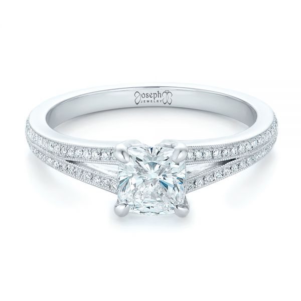  Platinum Custom Diamond Engagement Ring - Flat View -  102325