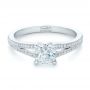  Platinum Custom Diamond Engagement Ring - Flat View -  102325 - Thumbnail
