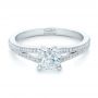 14k White Gold 14k White Gold Custom Diamond Engagement Ring - Flat View -  102325 - Thumbnail