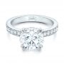 14k White Gold 14k White Gold Custom Diamond Engagement Ring - Flat View -  102339 - Thumbnail