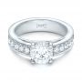 14k White Gold 14k White Gold Custom Diamond Engagement Ring - Flat View -  102345 - Thumbnail