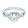 18k White Gold 18k White Gold Custom Diamond Engagement Ring - Flat View -  102354 - Thumbnail