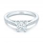 14k White Gold 14k White Gold Custom Diamond Engagement Ring - Flat View -  102363 - Thumbnail