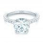14k White Gold 14k White Gold Custom Diamond Engagement Ring - Flat View -  102402 - Thumbnail