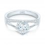 14k White Gold 14k White Gold Custom Diamond Engagement Ring - Flat View -  102405 - Thumbnail