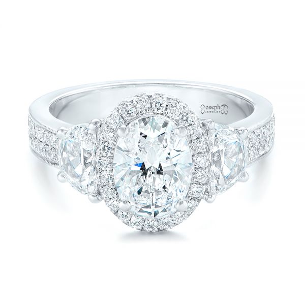  Platinum Platinum Custom Diamond Engagement Ring - Flat View -  102415