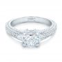14k White Gold 14k White Gold Custom Diamond Engagement Ring - Flat View -  102457 - Thumbnail