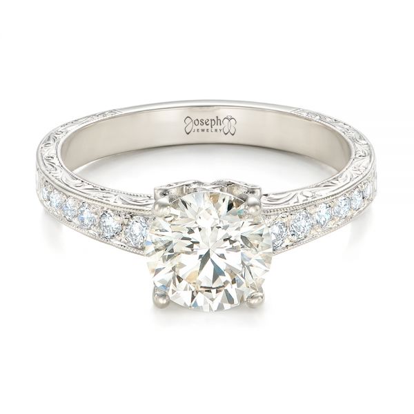  Platinum Platinum Custom Diamond Engagement Ring - Flat View -  102462