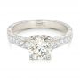 14k White Gold Custom Diamond Engagement Ring - Flat View -  102462 - Thumbnail